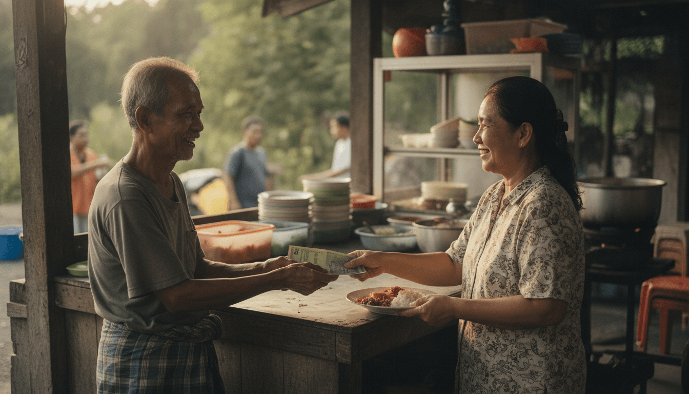 A Malaysian founder and an early customer shaking hands over a working business